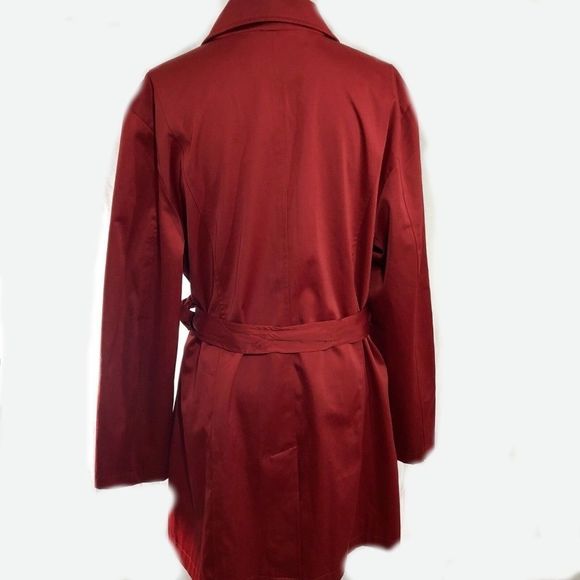 Weatherproof Garment Red Trench Coat Large Buttons - Picture 2 of 6